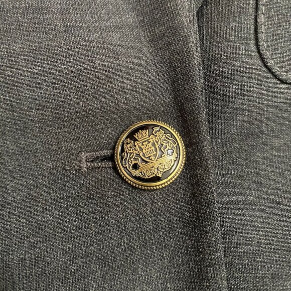 Aritzia Talula Wool Black Blazer with Crested Buttons and Front Pockets Size 0 - Picture 3 of 10